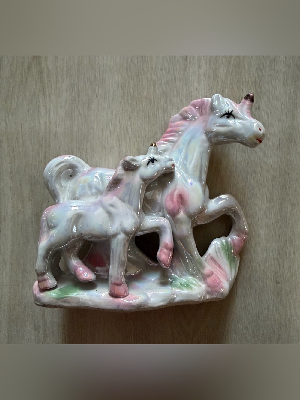 Vintage Unicorns Porcelain/Ceramic Lusterware Figurine